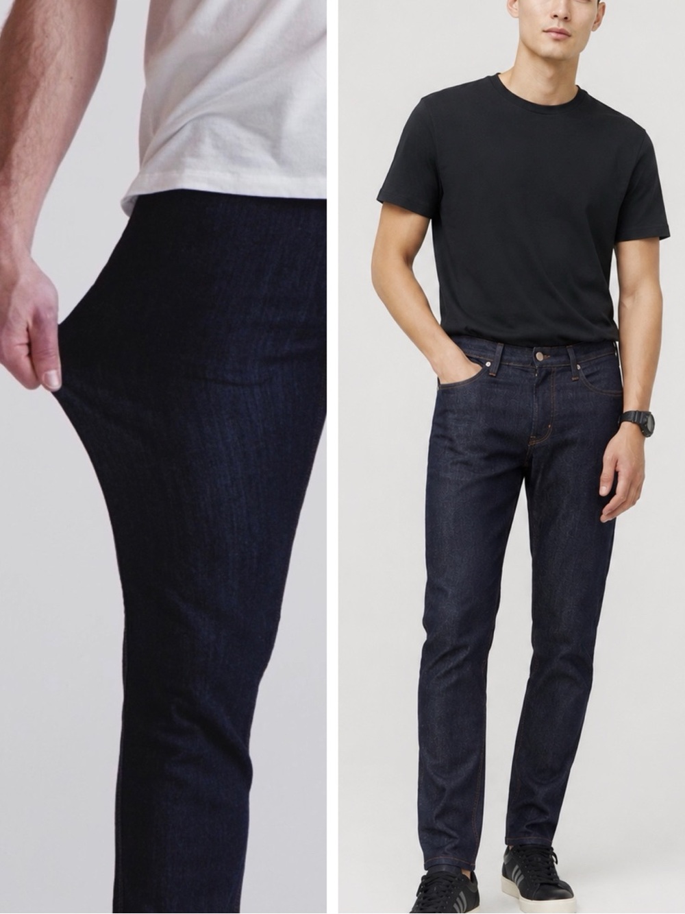 DU/ER Men Dark Wash Performance Denim Relaxed Taper Stretch Jeans US31 Classic